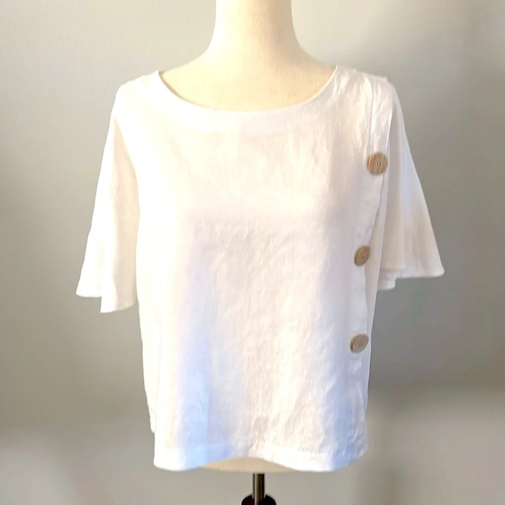 KENSIE LINEN/COTTON TOP - Picture 1 of 12